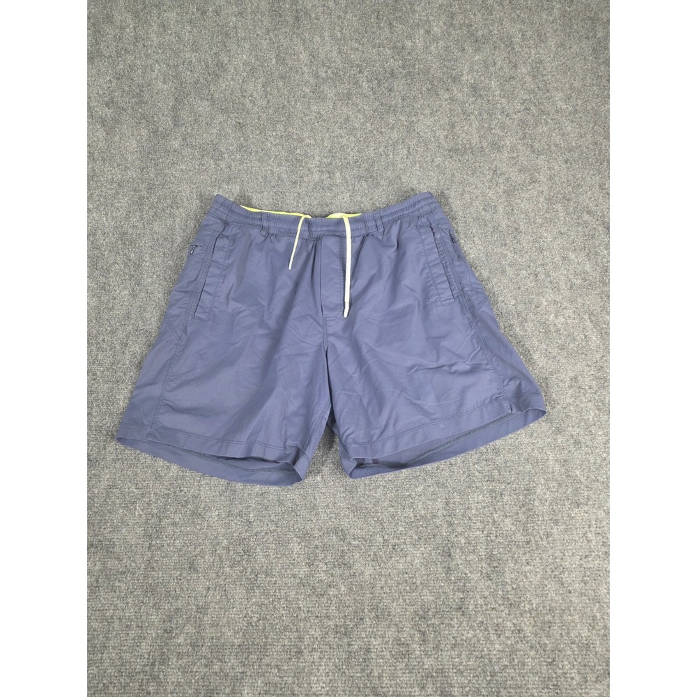 Birddogs Men Classic Gym Shorts Navy Blue Neon Yellow Liner Sz XL Casual Outdoor